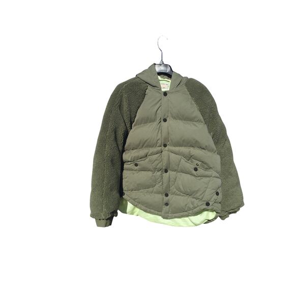 Pilcro Womens Swing Puffer Jacket Size L Green Teddy Coat Boho Gorpcore Outdoor - Picture 4 of 13